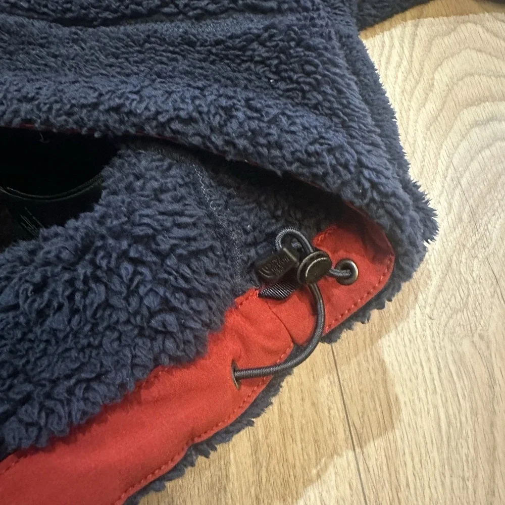 The North Face Sherpa Fleece Pullover Hoodie Mens Large Blue Red Campshire